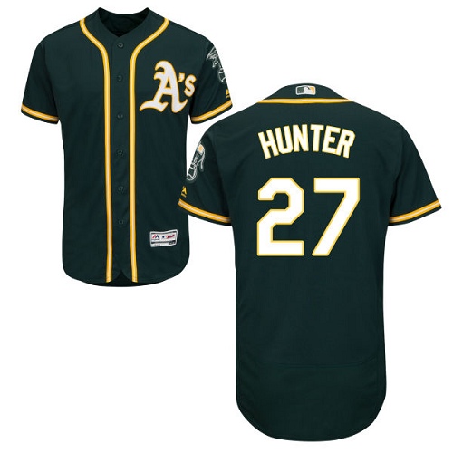 Athletics #27 Catfish Hunter Green Flexbase Authentic Collection Stitched MLB Jersey